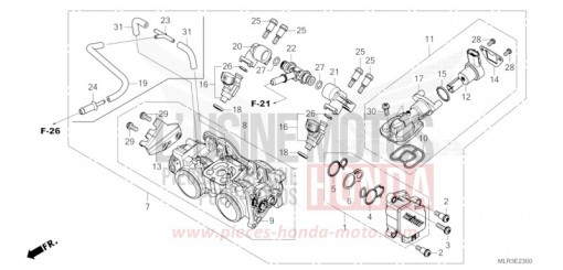 CORPS DE PAPILLON CBR500RAR de 2024